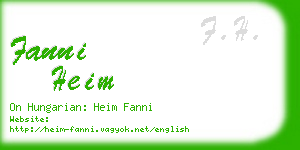 fanni heim business card